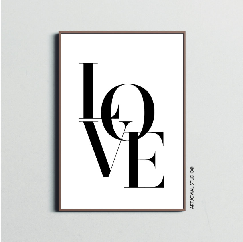 Love BW Personal Affiche