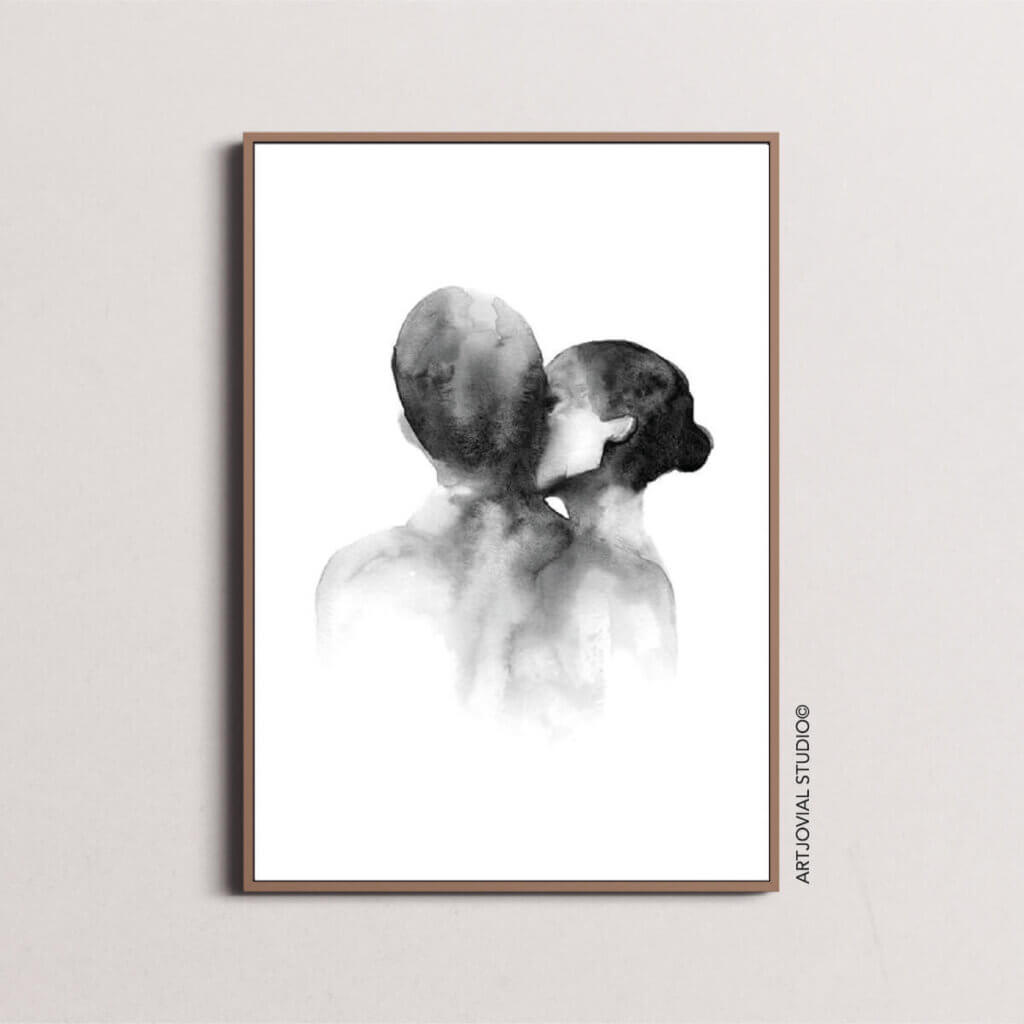 Watercolor Embrace – Affiche