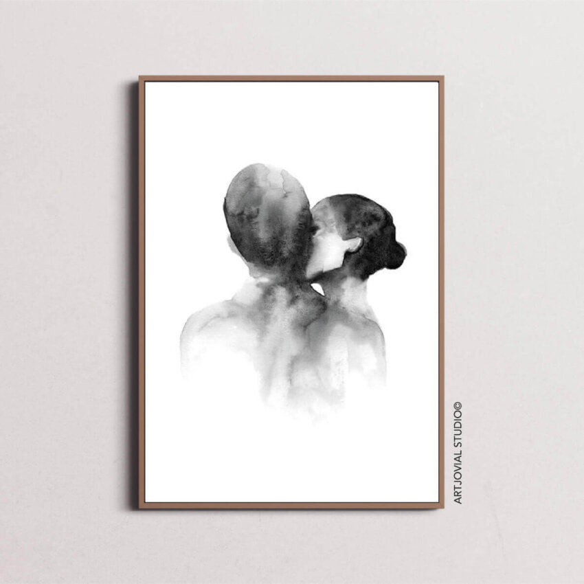 Watercolor Embrace – Affiche