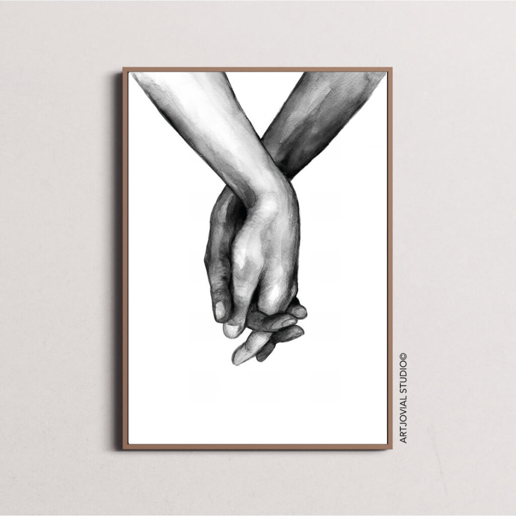 Watercolor Hands No1 Affiche