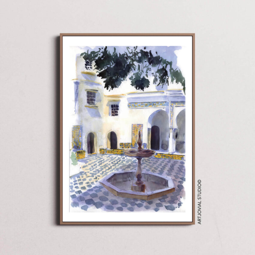 Collection Souvenirs d'Algérie #22 - Palais du Bardo, patio et fontaine